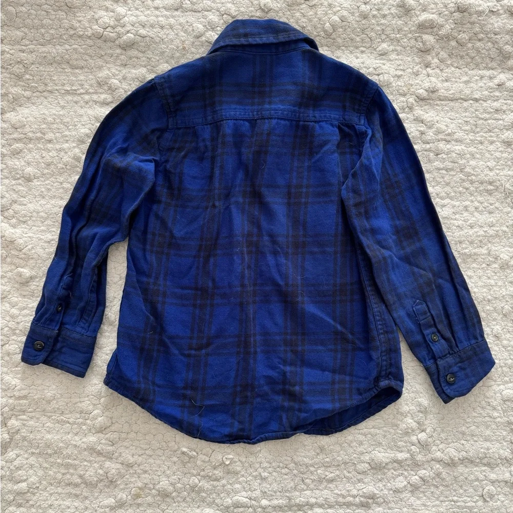 Gap Kids Blue Plaid Flannel Shirt